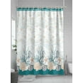 thumbnail image 5 of Fsddascl Turquoise Shell Shower Curtain Set - 60" x 72" Washable Bathtub Curtain with 12 Hooks, Rustic Coastal Nautical Ocean Animals Waterproof Fabric Stall Shower Curtains for Bathroom/Bathtub, 5 of 6