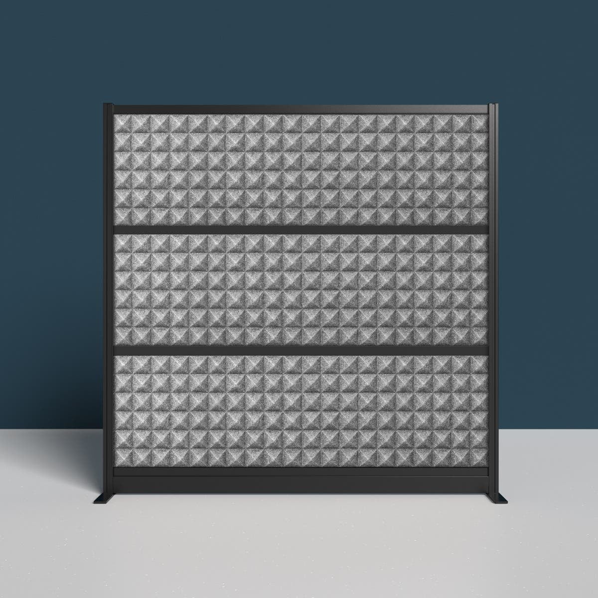 Luxor Studio Modular Wall Room Divider, 70" x 70", Black Frame, Freestanding