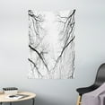 thumbnail image 1 of Forest Tapestry, Trees Branches Leafless Spooky Scary Image in a Gloomy Air Sky Scene Image, Wall Hanging for Bedroom Living Room Dorm Decor, 40W X 60L Inches, Black and White, by Ambesonne, 1 of 2