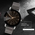 thumbnail image 2 of Reloj de cuarzo con cinturón de malla de moda Reloj unisex con patrón de esfera de diamantes de imitación clásico (negro masculino), 2 of 5