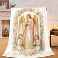 thumbnail image 2 of TIELUTT Mary Blanket Warm Flannel Catholic Throw Blanket Cozy Fuzzy Stuff Bedding Blankets Blankets Size Twin Fuzzy Thick Blanket Night Sweats Blanket Heavy Blanket Full Size Extra Warm Blanket, 2 of 7