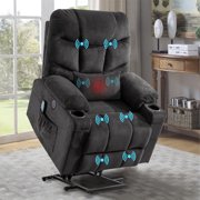 Velvet Power Lift Chairs Recliners for Elderly Heated Vibration Massage Sofa for Living Room Comfy Home Theater Seat with Infinite Position