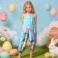 thumbnail image 2 of Staki Toddler Girl Easter Romper Toddler Baby Girl Easter Outfit Bunny Sleeveless Romper Jumpsuit Suspender Overalls Pants 1-10Y(Sky Blue,7-8Years), 2 of 6