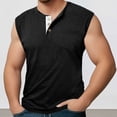thumbnail image 3 of Workout Tank Tops Men Lightweight Breathable Henley Neck Sleeveless Shirt Casual Athletic Running Gym Tanks, 3 of 6