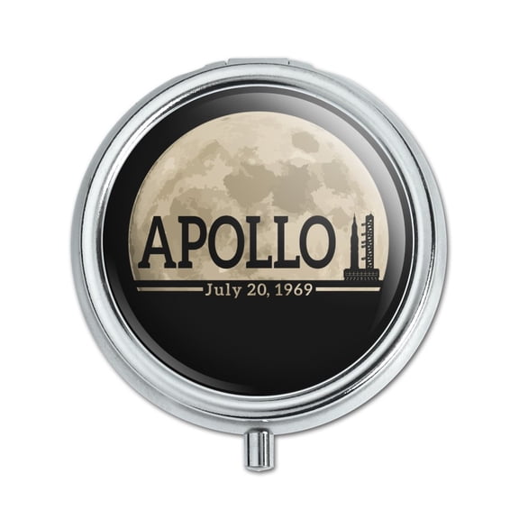 NASA Apollo 11 Moon with Saturn V Rocket and Launchpad Pill Case Trinket Gift Box