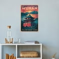 thumbnail image 4 of Wuhan Retro Travel Poster Vintage Chinese City Tourism with Yellow Crane Tower & Landmarks Canvas Poster, 4 of 8