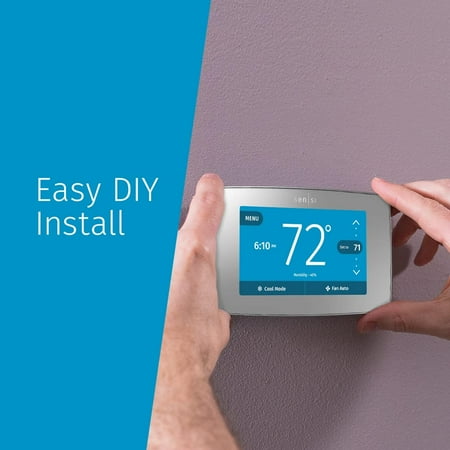 Emerson - Sensi Touch Smart Programmable Wi-Fi Thermostat- Works with Alexa, C-Wire Required - Silver