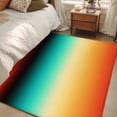 thumbnail image 4 of Orange Black Teal Ombre Area Rugs 2.7'x5', Washable Small Throw Rugs for Kitchen Bedroom, Contemporary Gradient Abstract Indoor Outdoor Rug Non-Slip Low Pile Carpet Runner Reversible Floor Mats, 4 of 8