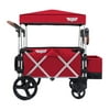 Keenz 7S Push Pull 2-Child Baby Toddler Kids Wheeled Stroller Wagon w/ Canopy, Red