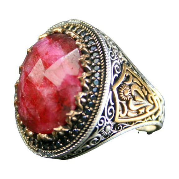 Ruby Stone Ring,Silver 925k Mens Ring,Handmade Ring,Ruby Stone,Jewelry Gift For Him an Her