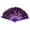 Purple, variant on Folding Fan for Women, Handheld Foldable Fan Black Vintage Floral Fan Chinese Japanese Style Fan for Dance Music Festival Wedding Party (Purple)