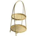 thumbnail image 2 of 2X Baskets Tier Rack Fruit Bread Food Storage Kitchen Decorate Round Plate Stand Container Storage Rack Two Tiers, 2 of 3