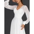 thumbnail image 2 of Vestido largo de gasa de manga larga sexy para mujer, vestido de primavera y verano con vuelo grande, 2 of 5