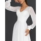 thumbnail image 3 of Vestido largo de gasa de manga larga sexy para mujer, vestido de primavera y verano con vuelo grande, 3 of 5