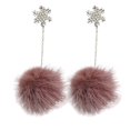 thumbnail image 1 of Drop Earrings Pom Pom Decorative Snowflake Dangle Earrings Pendant Earrings, 1 of 9
