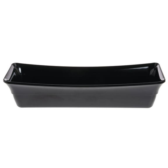 HUBERT® Curveware Food Pan 1/2 Size Long Black - 18 3/10" L x 6 3/8" W x 4" D