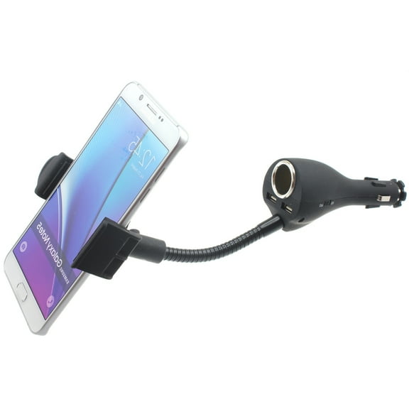 Charger Car Mount for T-Mobile REVVL 6 PRO 5G Phone - Holder DC Socket USB 2-Port Cradle Swivel G1J Compatible With REVVL 6 PRO 5G