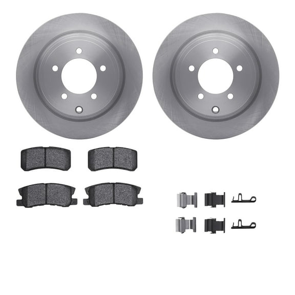 Dynamic Friction Company Rear Brake Rotors with 5000 Advanced Brake Pads includes Hardware 6512-39158