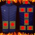 thumbnail image 2 of Levmjia Unisex 9-Zone Heated Vest USB Charging Thermal Waistcoat Nylon Spandex Printed Sleeveless Jacket Lightweight Electric Warming Top Single Control Winter Wear M-3XL, 2 of 4