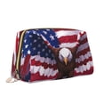 thumbnail image 2 of Gaeub USA Eagle with Spread Wings Printed Travel Cosmetic Bag,Makeup Bag, Large Capacity Toiletry Bag for Women, Portable Pouch Make Up Organizer with Zipper and Divider, 2 of 8