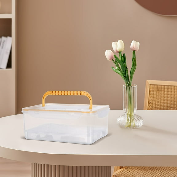 UPOUART Transparent Plastic Glassware Storage Container, and Portable Organizer for Kitchen and Home Use