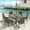 Graywood-Gray, variant on Vicllax 7-Piece Outdoor Patio Dining Set, 6 Rattan Wicker Chairs & Round Slatted Tabletop Table