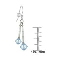 thumbnail image 2 of One Pair Austrian Crystal Bicone and Glass Dangle Earrings with Sterling Silver Earwires - Sapphire, 2 of 4