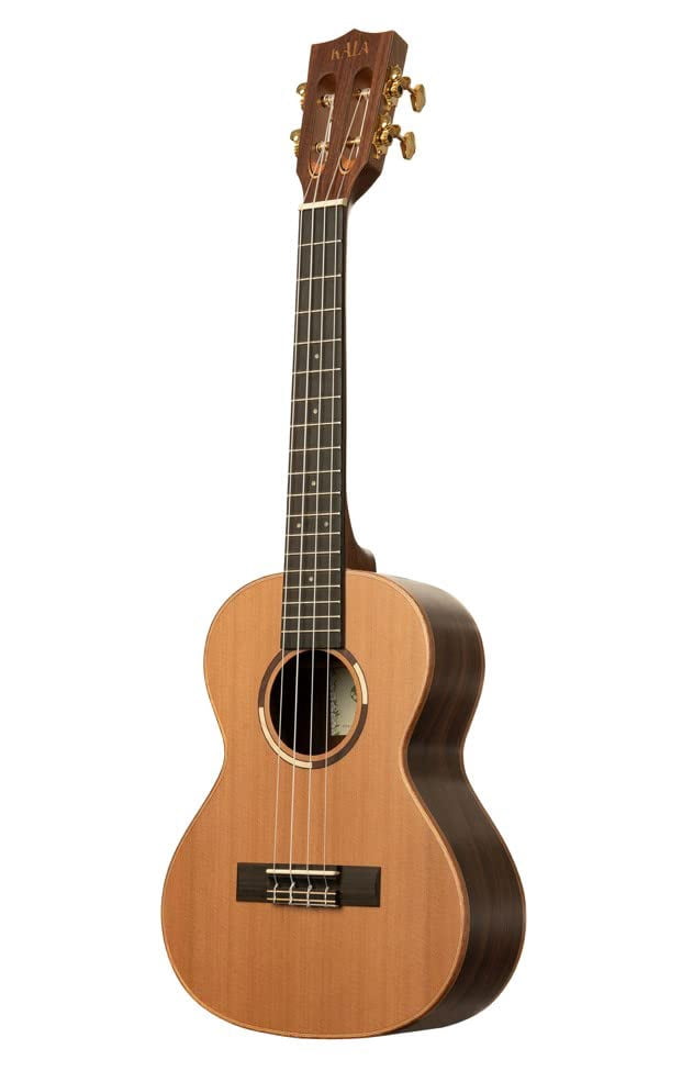 Kala KA-ASCP-T Solid Cedar Top Pau Ferro Tenor Ukulele with Hard Case, Strap, Tuner, Austin Bazaar Instructional DVD, and Polishing Cloth