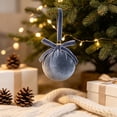 thumbnail image 6 of Eolstice Velvet Covered Christmas Ball Ornament, With Delicate Bow, Festive Tree Hanging Decoration, Holiday Embellishment Accent, Indoor Christmas Decor, 6 of 6