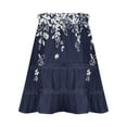thumbnail image 6 of Deals of The Day Clearance kttectoa Cute Leisure Ruffle Lace-up Beach Skirts Summer Skirts Floral Graphic Skirts Elastic Mid Waist Mini Skirt for Ladies Casual Club, 6 of 6