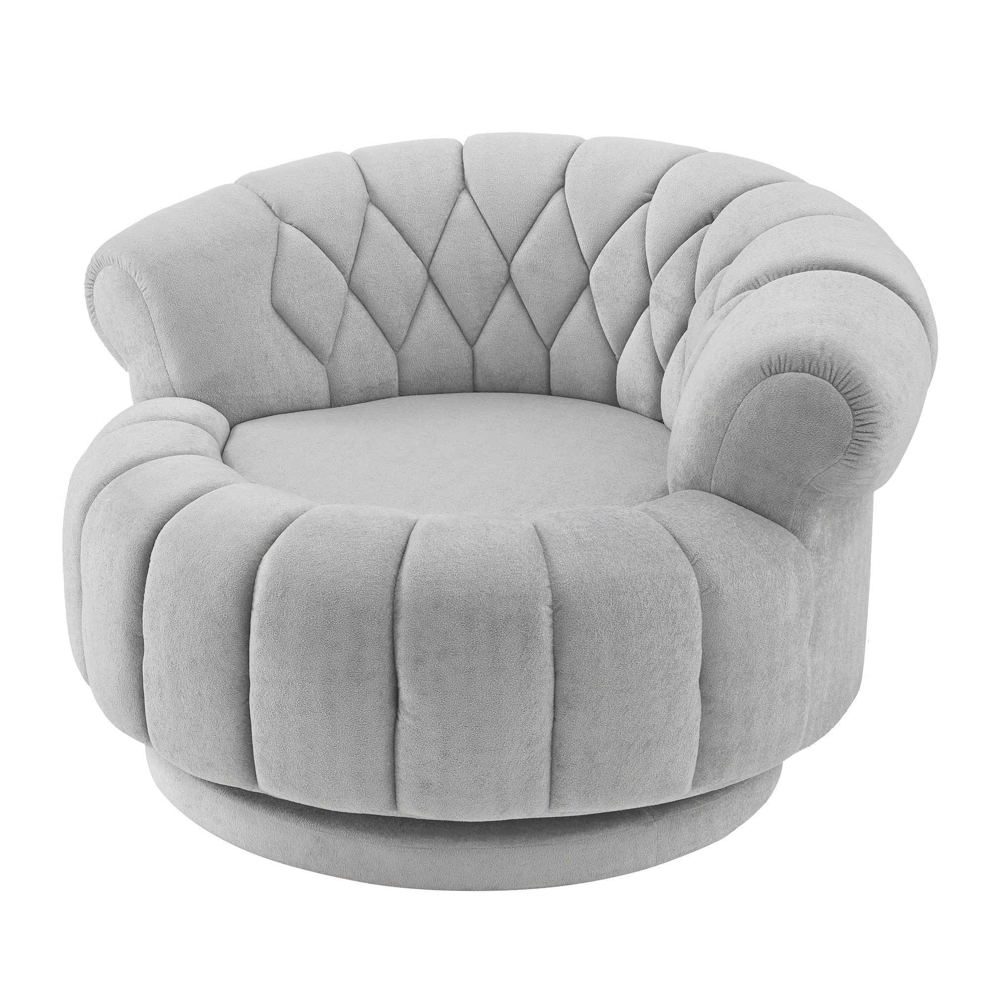 Euroco Swivel Accent Chair 360°Swivel Chair Sofa Barrel Swivel Chair Round Club Chair for Living Room and Bedroom