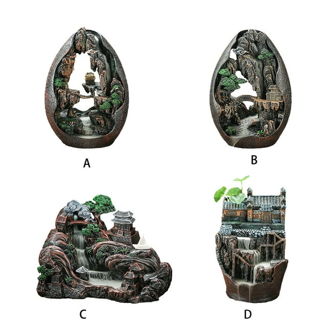 Baohd Porte-Encens Large Application Brûleur d'Encens Fontaine Unique Robuste et Durable Résine Rétroflux Brûleur d'Encens Taoyuan