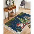 thumbnail image 5 of Navy Blue Christmas Area Rug 4x6 Living Rug with Tassel Woven Cotton Entryway Rugs Washable Bedroom Rugs Aesthetic Nursery Carpet Gnomes Xmas Tree Snowflake Winter Gifts Floor Mat for Laundry Room, 5 of 5