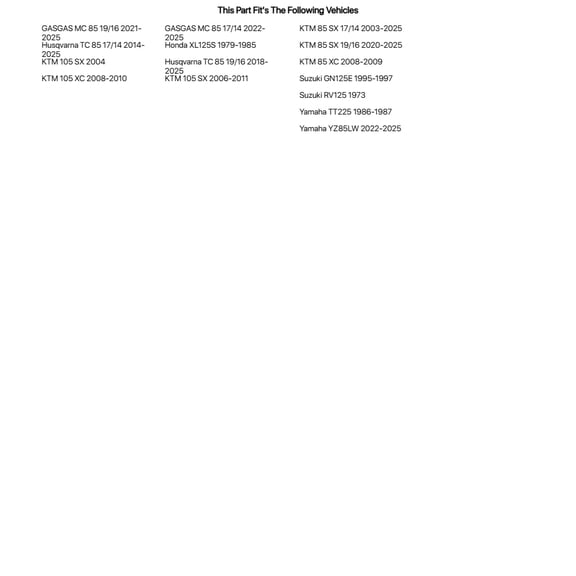 Tusk Off-Road Tusk 428 Gold Plated Race Chain 428x124 for Yamaha TT225 1986-1987