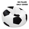 thumbnail image 3 of Ample Decor Soccer Leatherette Bean Bag Cover (Filler Not Included), Double Stitched, Ideal for Children and Teenagers - White-Black, 3 of 6