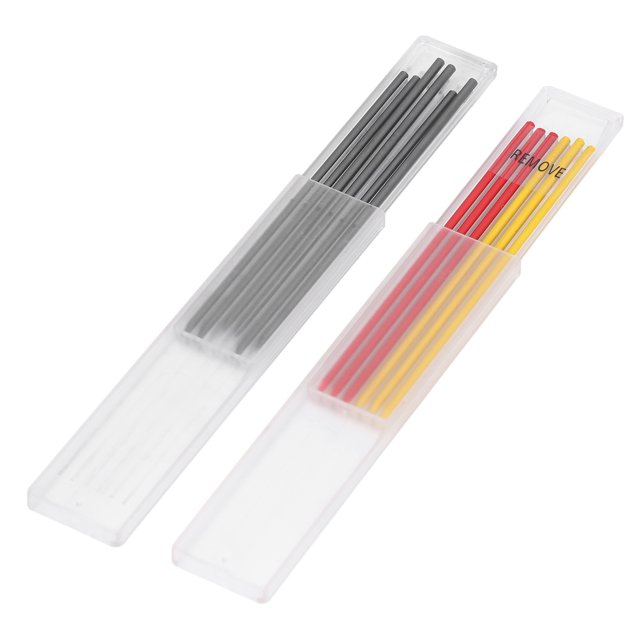 Carpenter Pencil Refill, Marking Pencils Refills Waterproof Clear Scribing Red Yellow Black 2.8mm for Woodworking