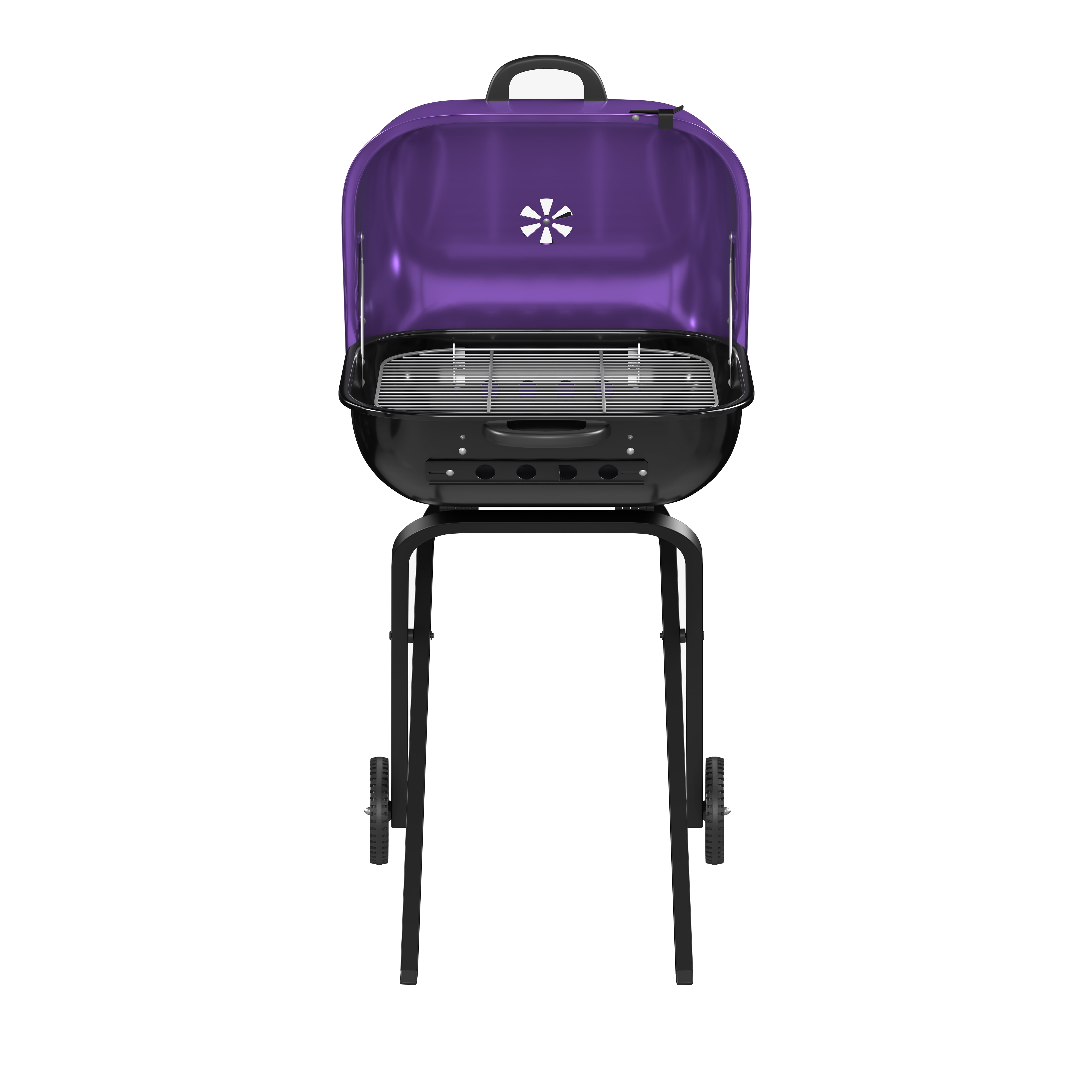 Americana Walk-A-Bout 100% Pre-Assembled Portable "Original Square Charcoal Grill" -Steel,  Purple