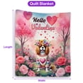 thumbnail image 5 of Hello Valentine’s Day Cavalier King Charles Spaniel Flower Crown Romantic Pink Floral Quilt Blanket Dog Lover Gifts Cozy Comforter Throw Blanket - 00031, 5 of 5