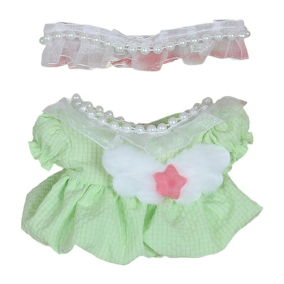 Kokiya Doll Dress with Headband Doll Changing Clothes Fashion Make Your Own Dolls green