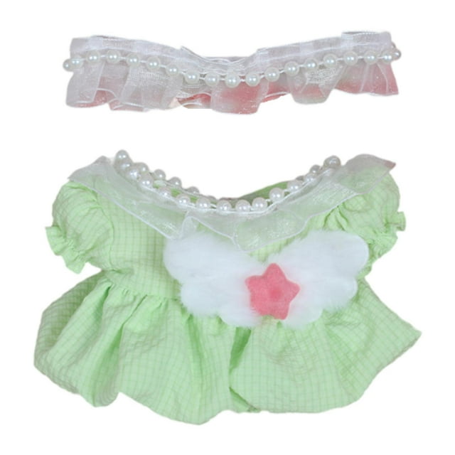 Vestido de princesa para muñeca de peluche, mono de muñeca, falda con mangas abullonadas, crea tus propias muñecas verde