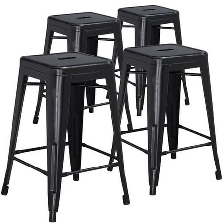 - Flash Furniture 4pk 24'' High Backless Distressed Metal Indoor Counter Height Stool, Multiple Colors