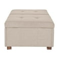thumbnail image 2 of CorLiving Yves Large Fabric Upholstered Rectangle Ottoman with Double Storage, 2 of 9