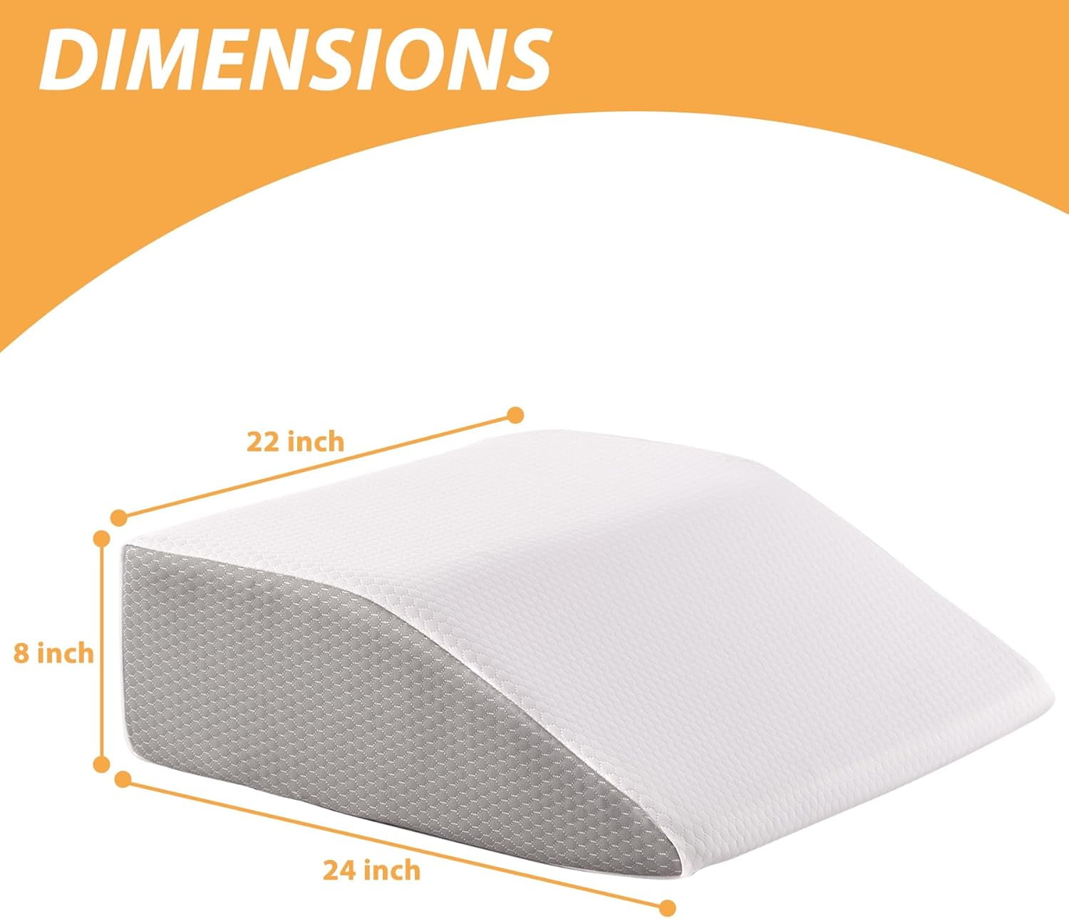 8in Leg Elevation Pillow for Blood Circulation, Leg Wedge Pillow for After Surgery , Foot Knee Pillow White/Grey