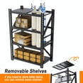 thumbnail image 3 of 2Sets Heavy Duty Garage Shelving,73" H 3000LBS Load Capacity Metal Garage Storage Shelves Adjustable Industrial Shelving Unit for Garage,Warsehouse,Workshop, 3 of 8