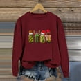thumbnail image 2 of EHQJNJ Chandail en Molleton pour Femmes Automne/hiver/noël Imprimé Manches Tombantes Sans Capuche Pull Col Rond Rouge Chandail en Molleton Tendance, 2 of 4