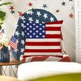 thumbnail image 5 of God Bless America 4th of July Decorative Throw Pillow Cover 18x18 Inch Set of 4 Navy Red Stars and Stripes Summer Farmhouse Holiday Independence Memorial Day Cushion Case for Home, 5 of 6