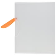 JAM Paper Plastic Report Covers with Swing Lock Clip, Clear with Orange Lock, 9 x 12, 3 Per Pack