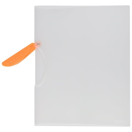 JAM Paper Plastic Report Covers with Swing Lock Clip, Clear with Orange Lock, 9 x 12, 3 Per Pack