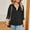 Black, variant on Women's Corduroy Jackets Long Sleeve Button Down Solid Collared Shackets Fashion Fall Trendy Loose Coats with Pockets Black L