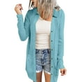 thumbnail image 6 of Baberdicy Light Blue Women's Fashionable And Casual Solid Color Button Tie Pocket Cardigan Jacket, Xxl, 6 of 6